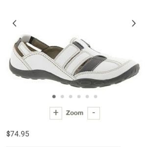 Clark's Collection WHT. LEATHER SLIP ON FLATS JEAN